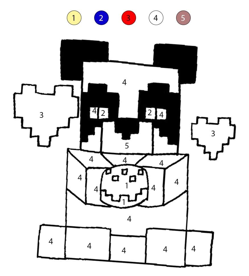Minecraft Panda Color By Number