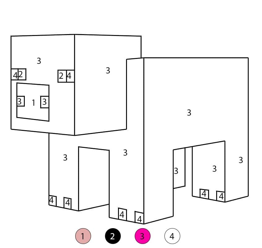 Minecraft Pig Color By Number