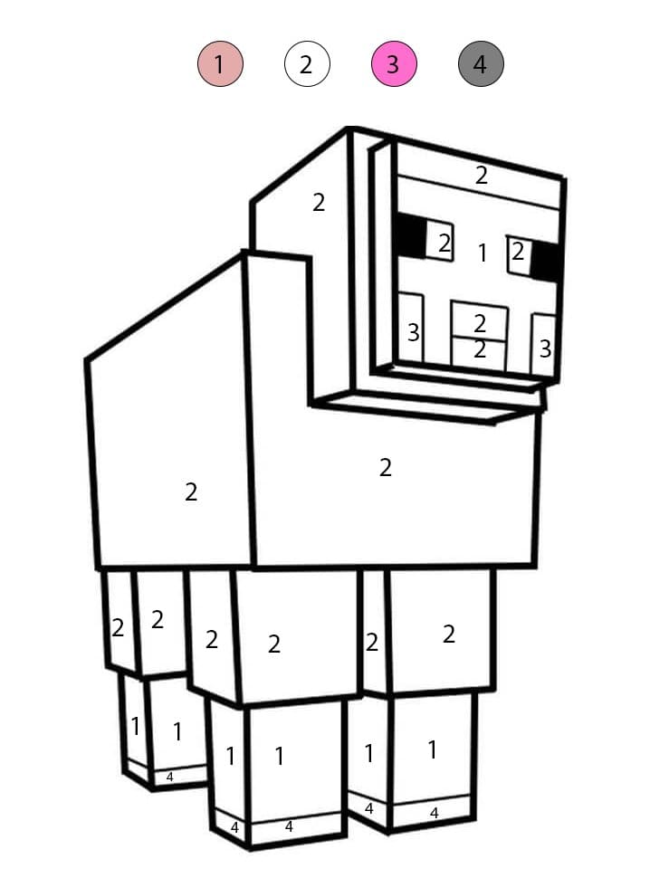 Minecraft Sheep Color By Number