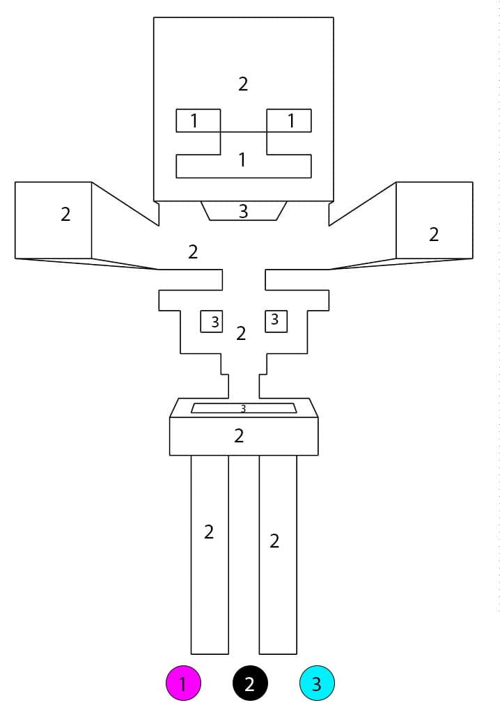 Minecraft Skeleton Color By Number
