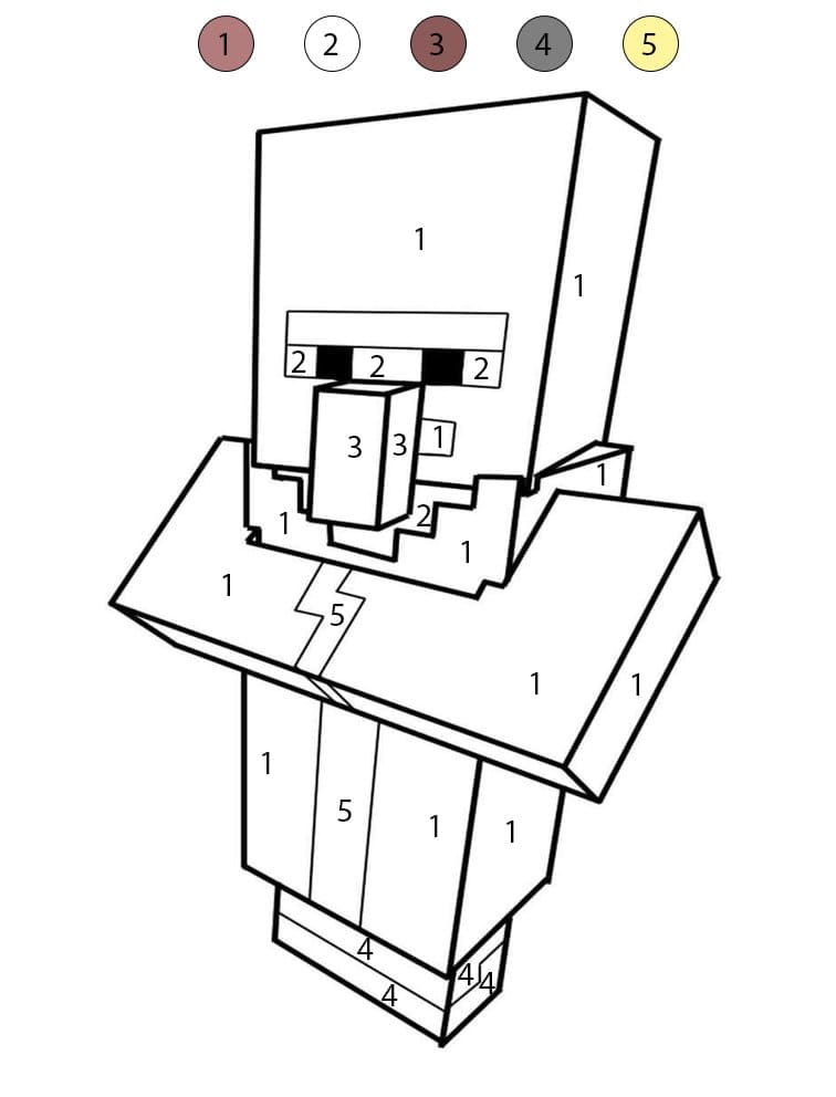 Minecraft Villager Image Color By Number