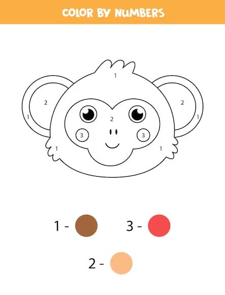 Monkey Face Color By Number