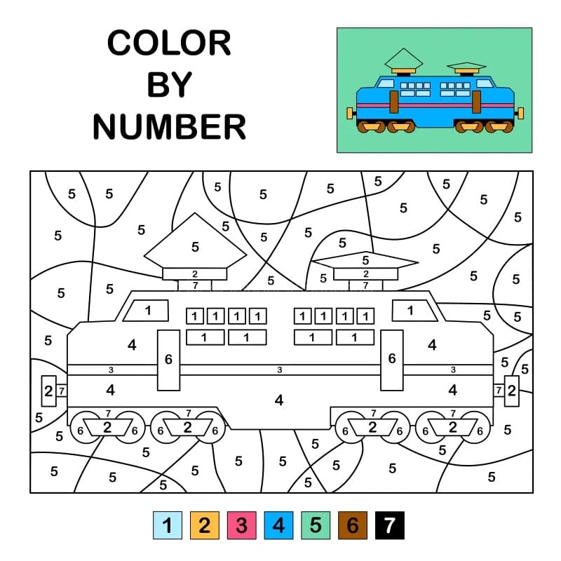 Nice Train Color By Number