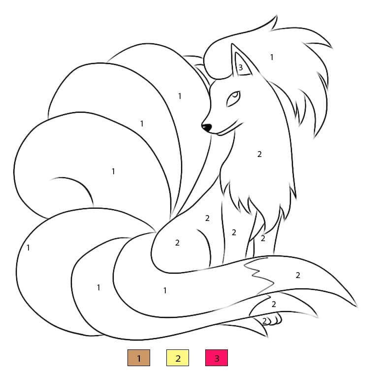 Ninetales Pokemon Color By Number