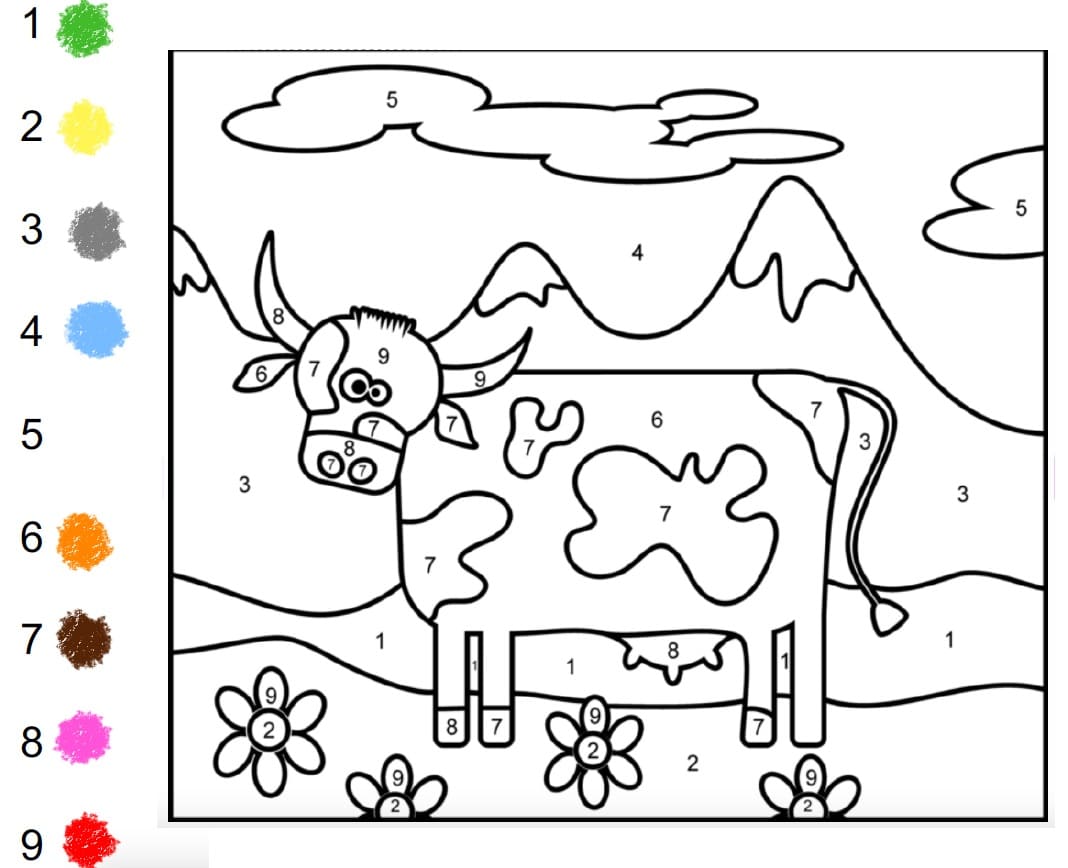 Normal Cow Color By Number Color By Number
