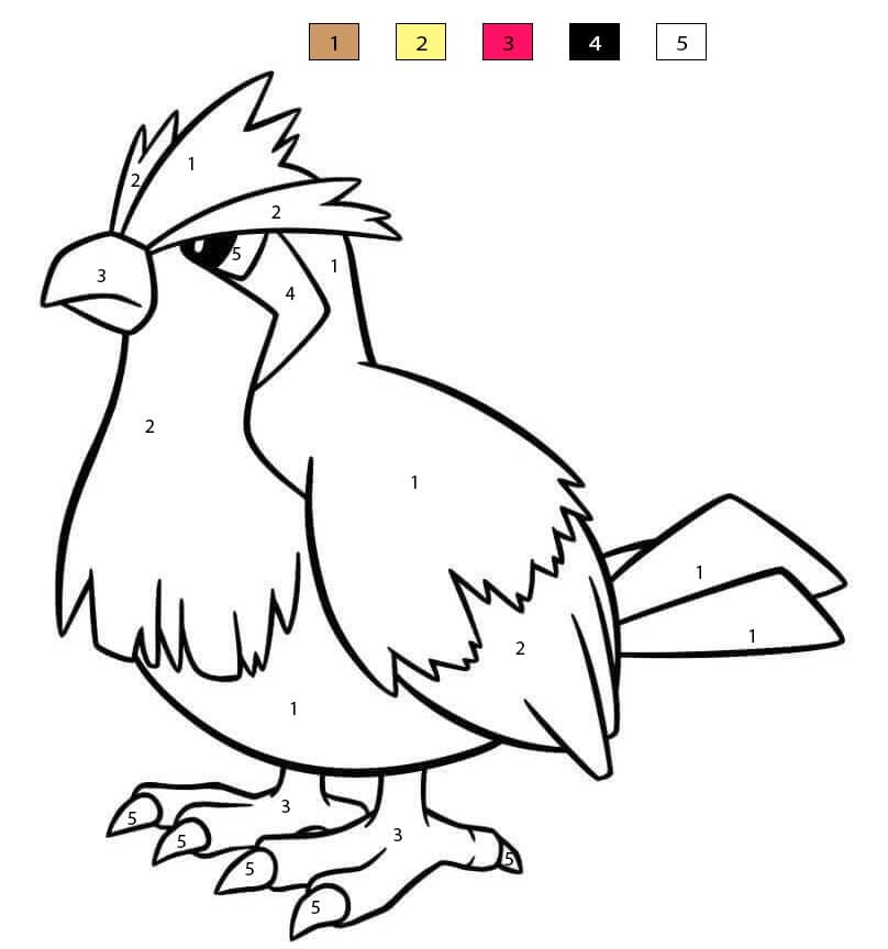 Pidgey Pokemon Color By Number