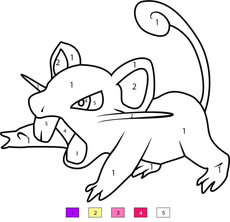 Pokemon Rattata Color By Number