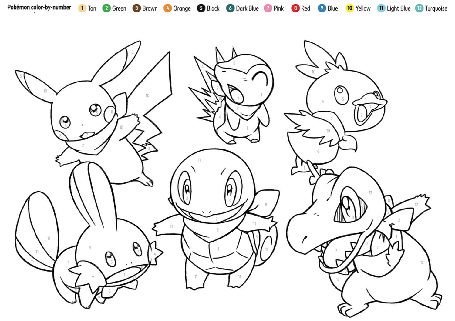 Printable Pokemon Color by Number Color By Number
