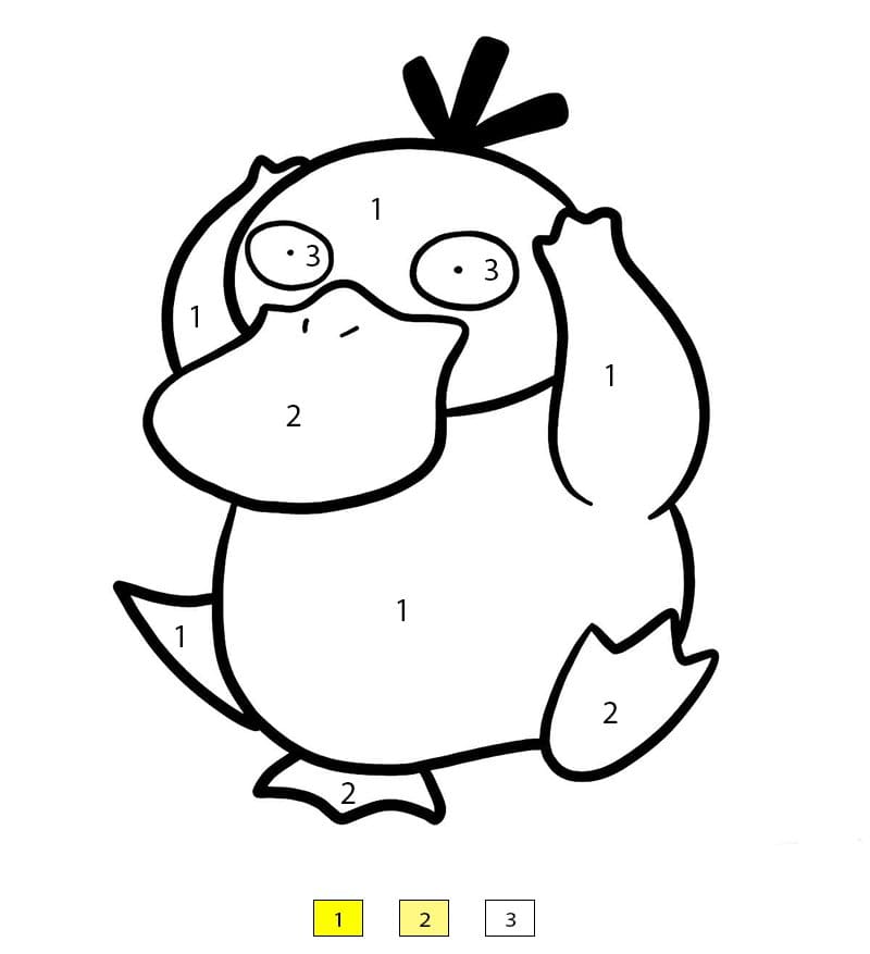Psyduck Pokemon Color By Number Color By Number
