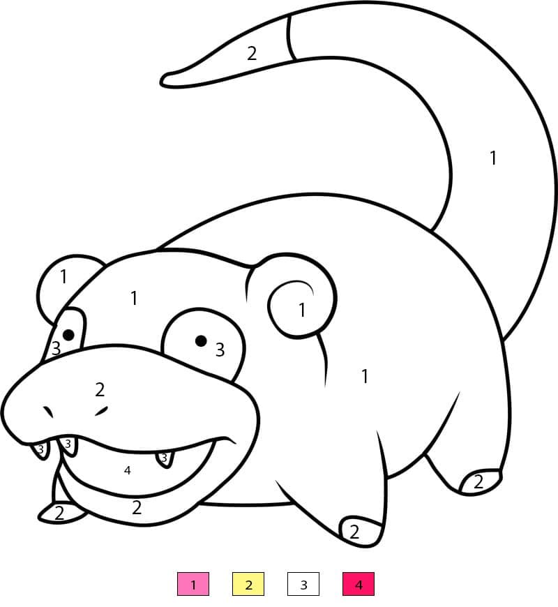 Slowpoke Pokemon Color By Number