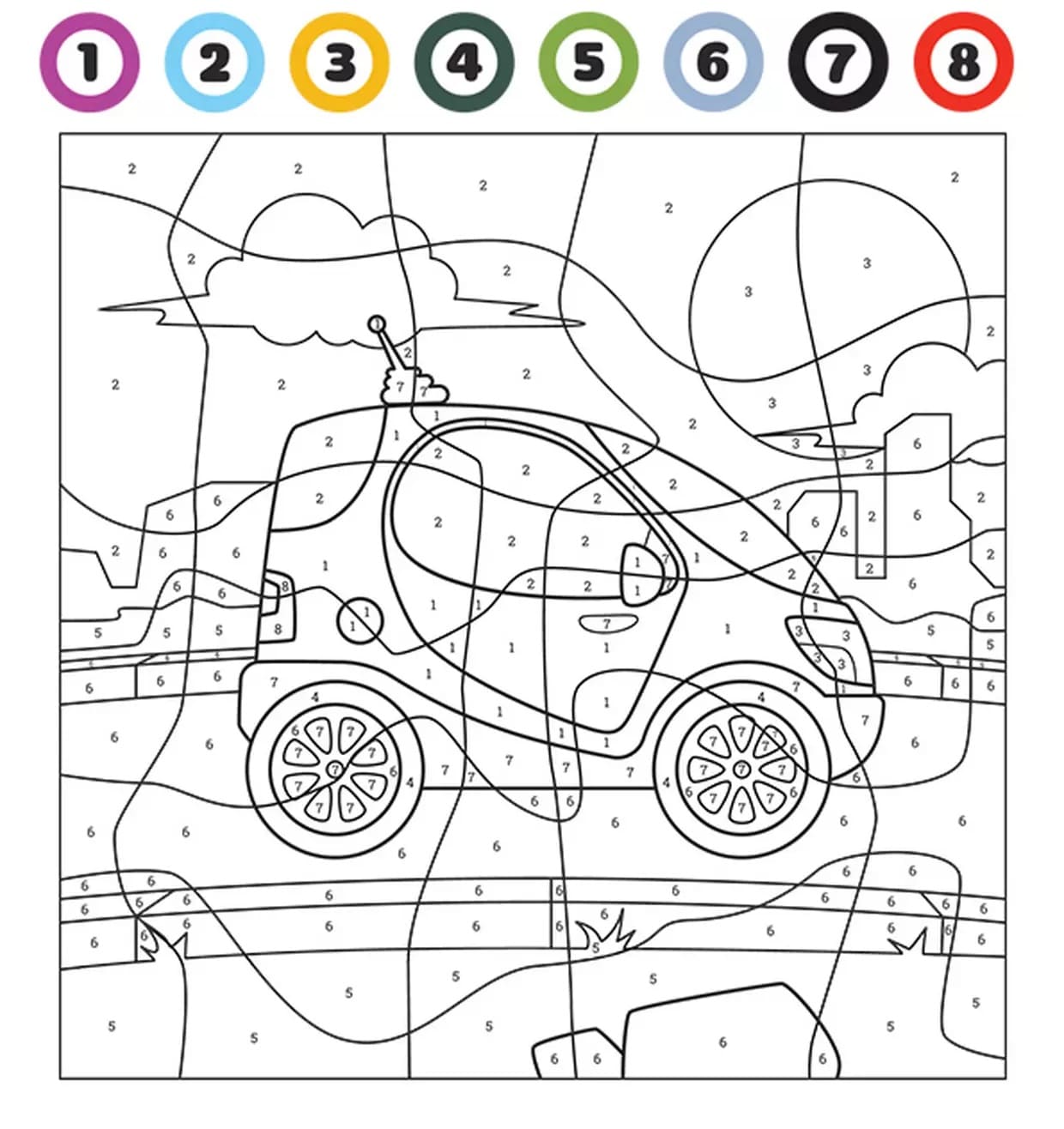 Small Car Color By Number