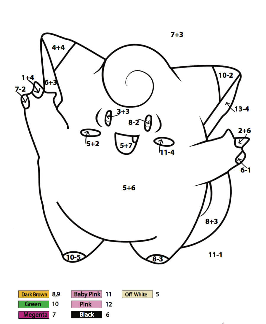 Togepi Pokemon Color by Simple Math