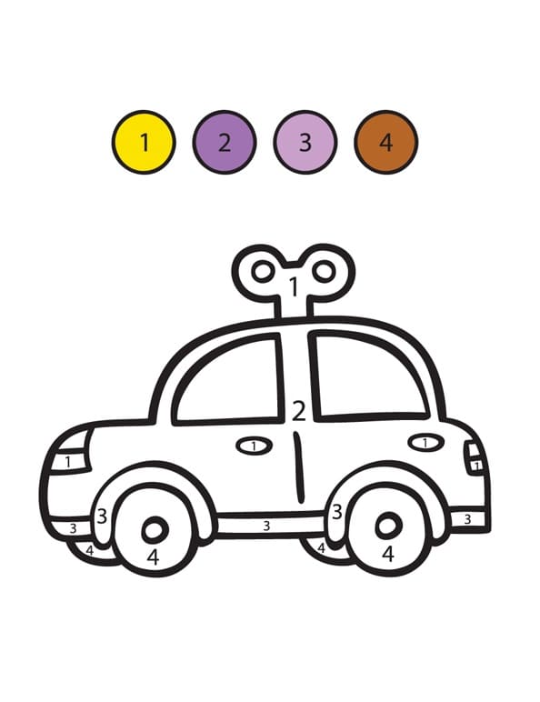 Toy Car Color By Number