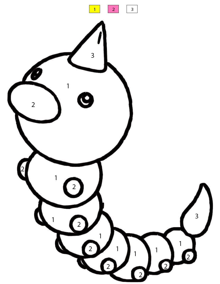 Weedle Pokemon Color By Number