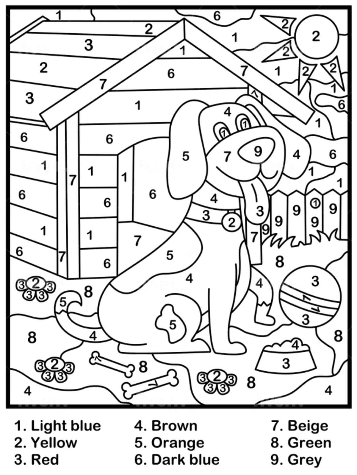 World of Dog Color by Number