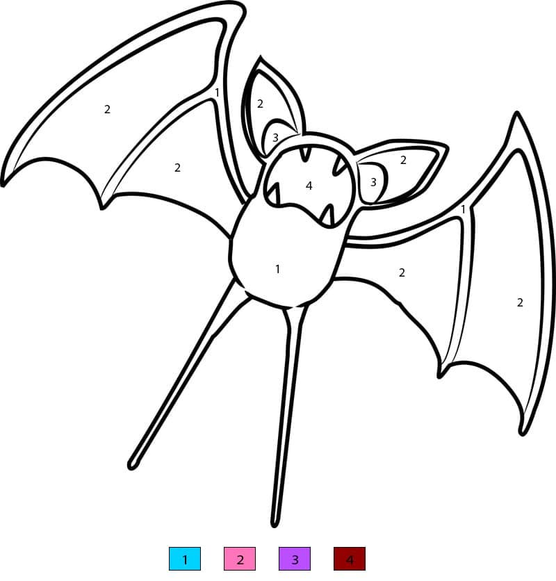 Zubat Pokemon Color By Number