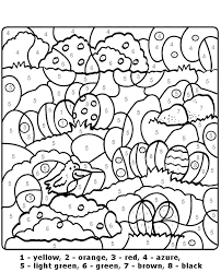 A forest of easter eggs color by number