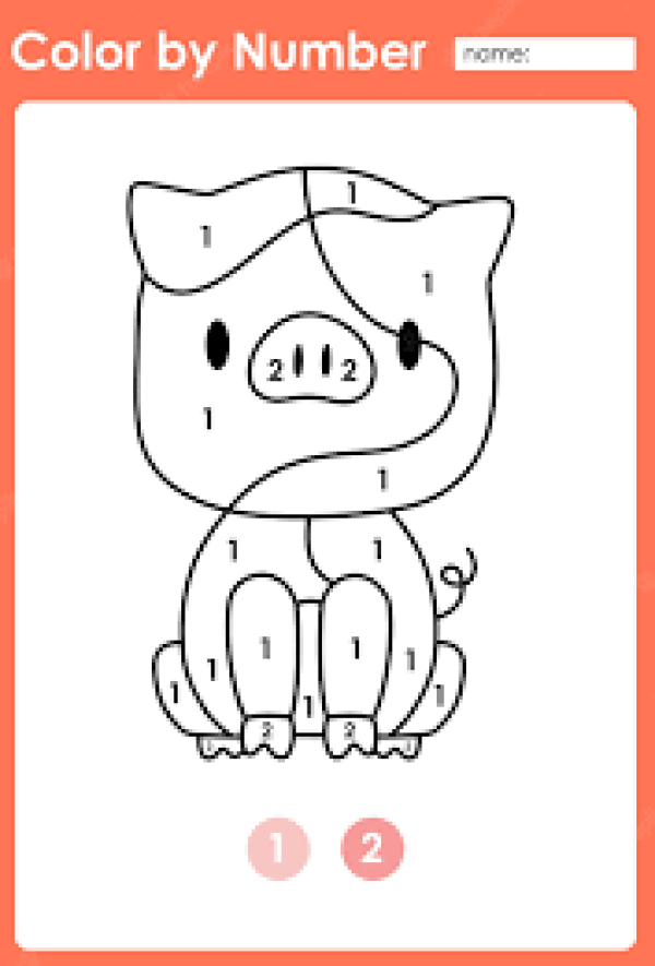 Amazing pig color by number