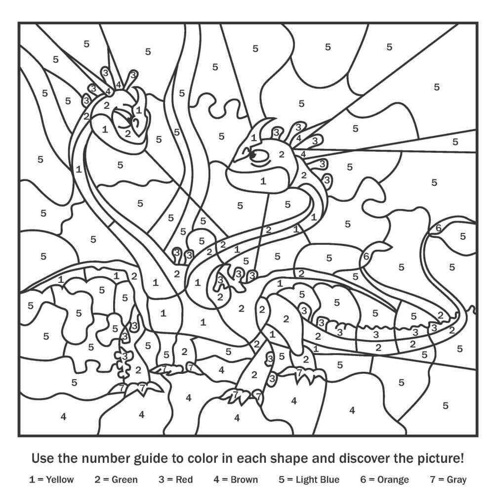 Barf and Belch Dragons color by number