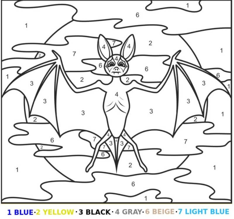 Big bat color by number