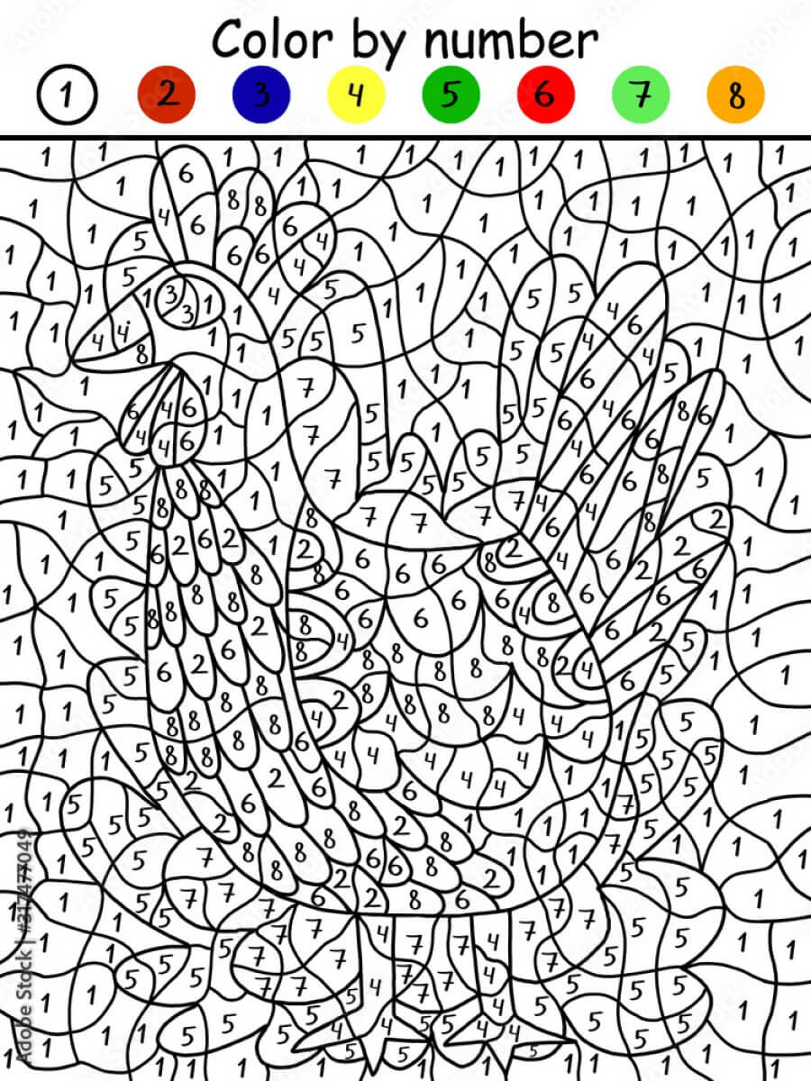 Big bird color by number