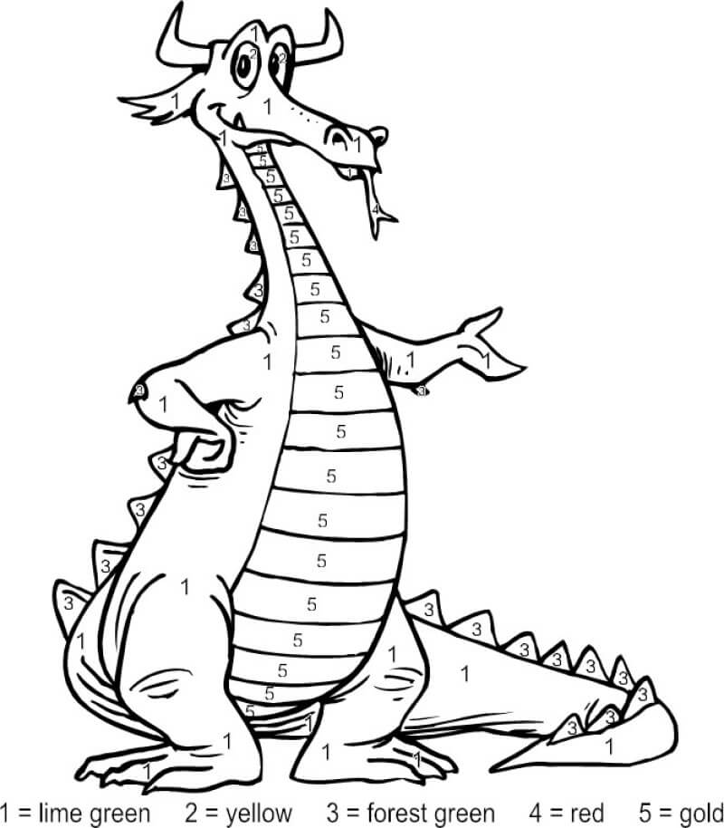 Big Dragon color by number
