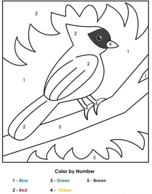 Bird with black face color by number