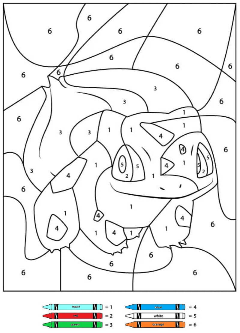 Bulbasaur pokemon color by number Color By Number