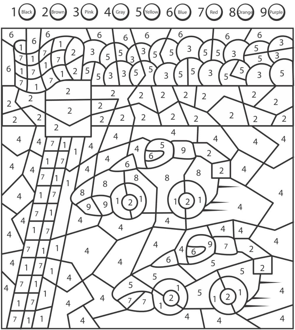 Car race color by number
