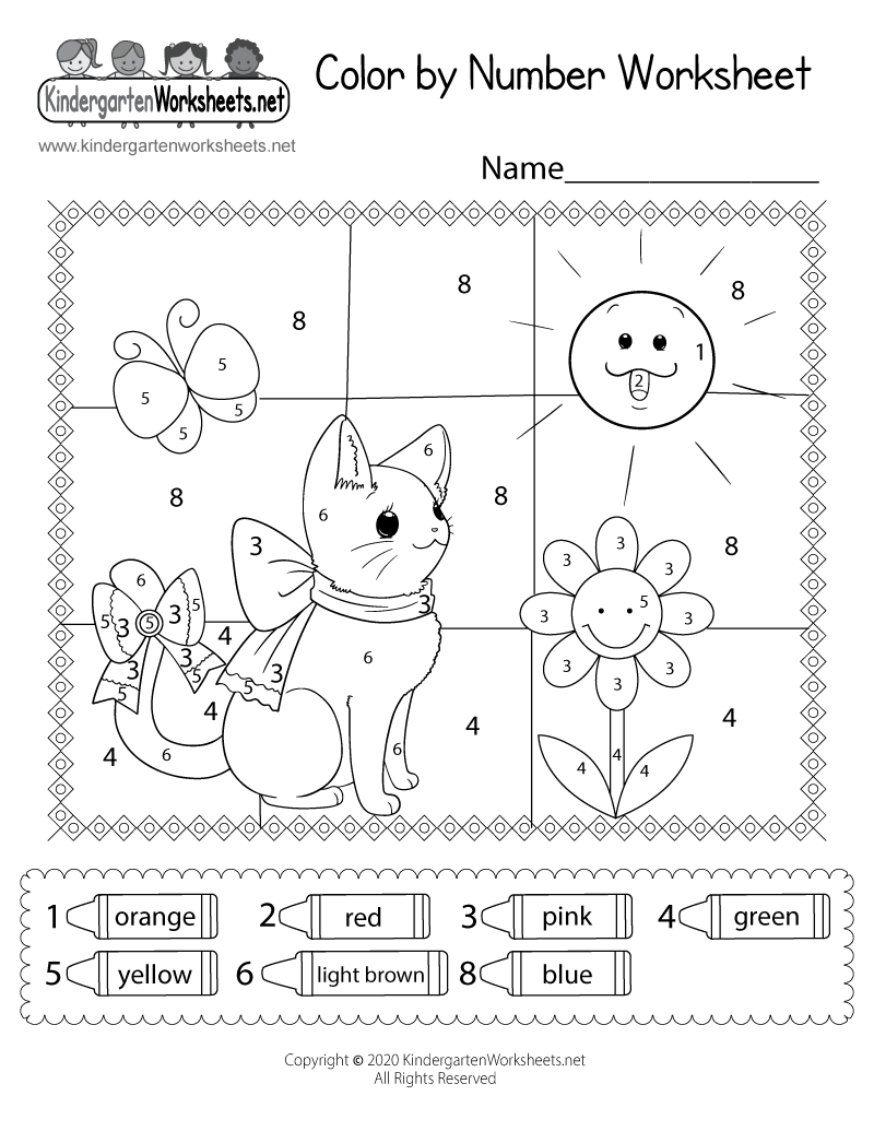 Cat and flower color by number