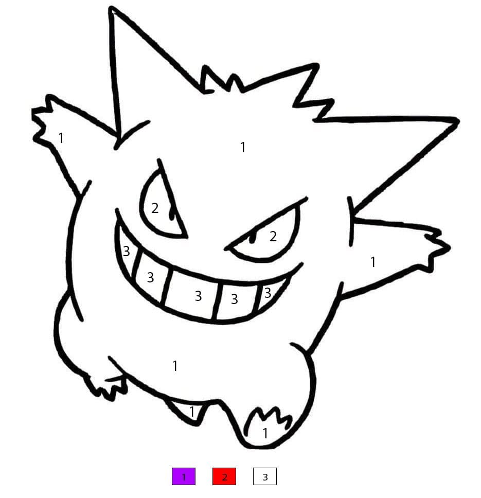 Cool Gengar Pokemon Color By Number Color By Number