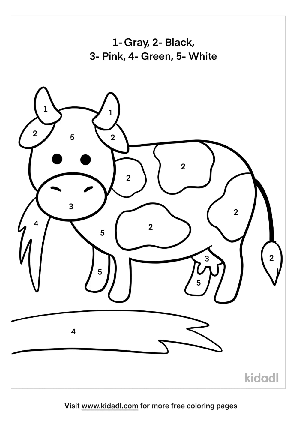 Cow are eating color by number Color By Number