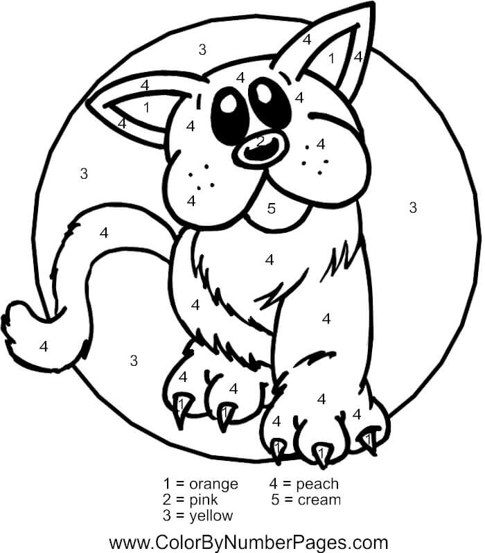 Cute kitty color by number Color By Number