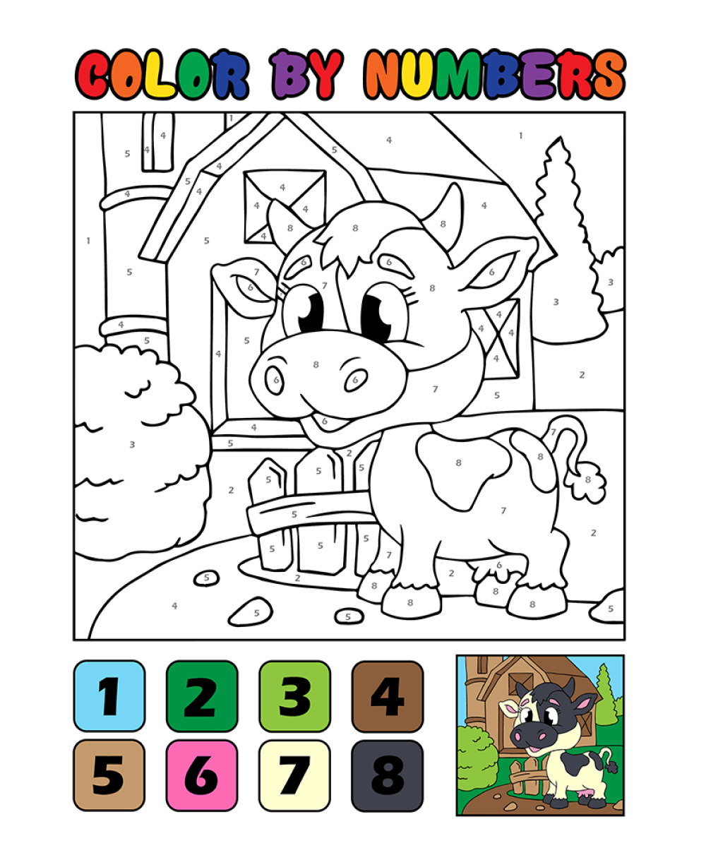 Dairy cows color by number Color By Number