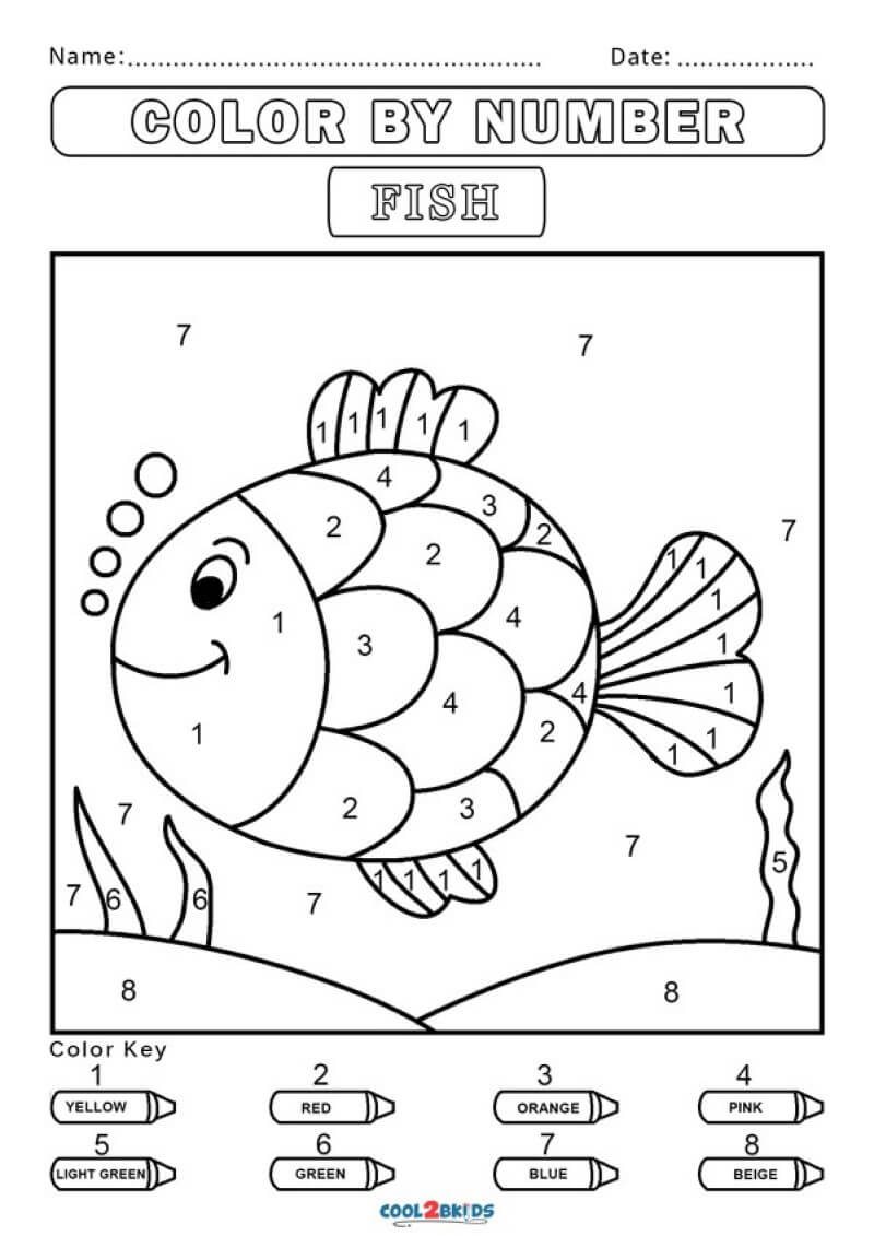Fish color by number
