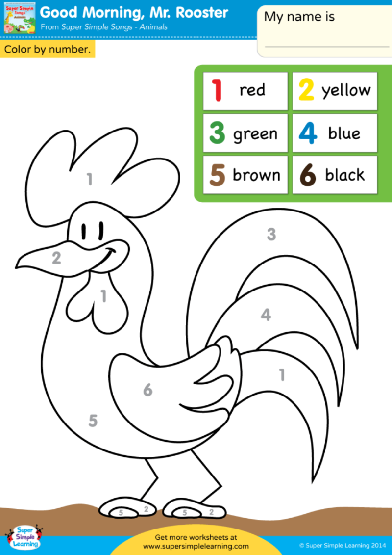 Fun Chicken color by number