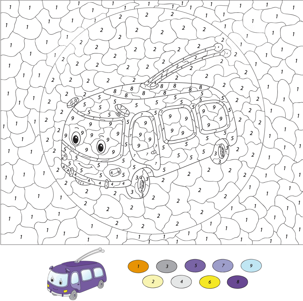 Funny car color by number