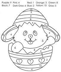 Funny rabbit in easter eeg color by number