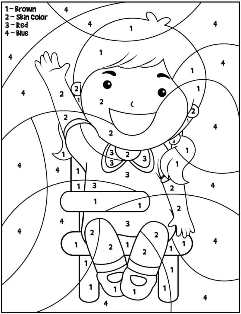 Girl student color by number Color By Number