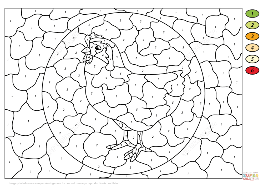 Hen color by number Color By Number