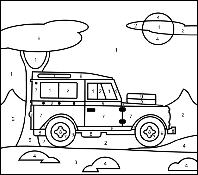 Jeep car color by number