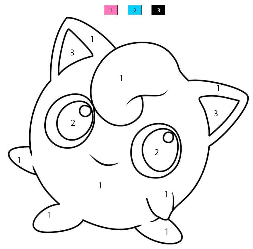 Jigglypuff Cute Pokemon Color By Number