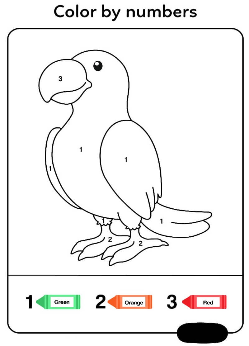 Little parrot color by number