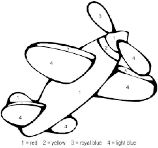 Little plane color by number