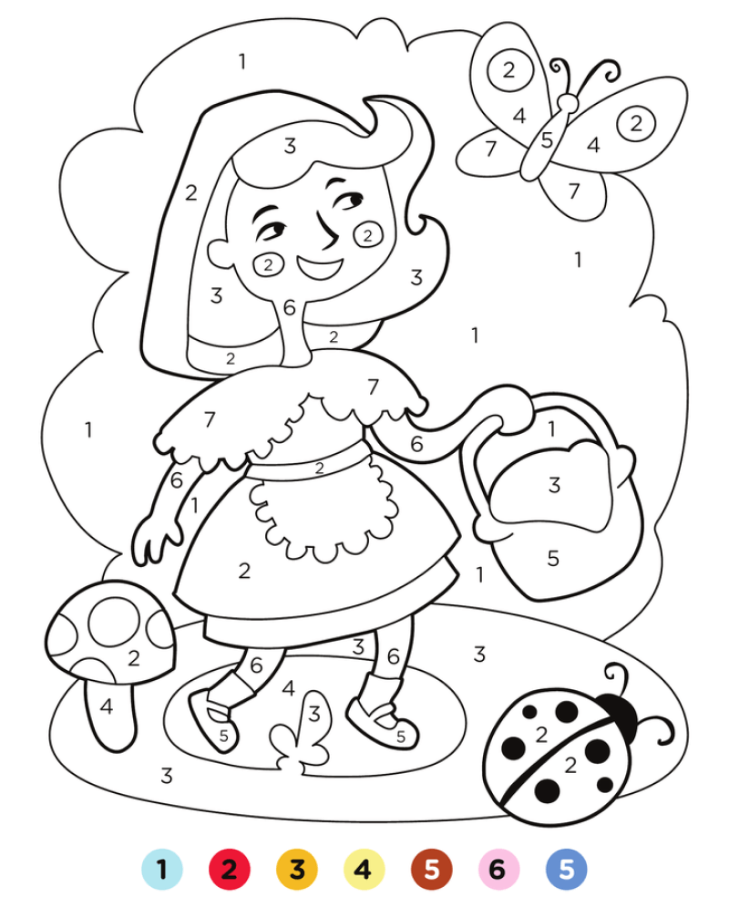 Little red riding hood color by number Color By Number