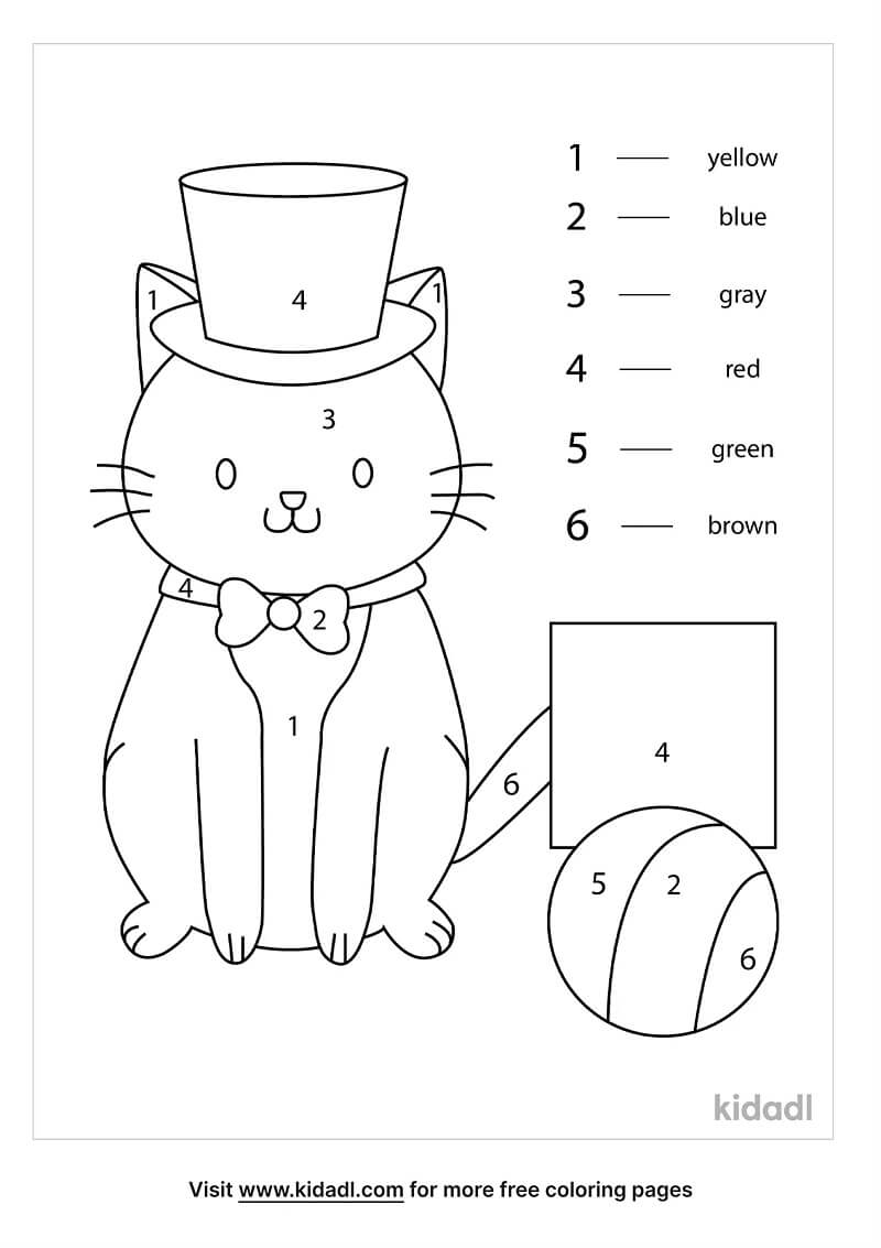Magic cat color by number