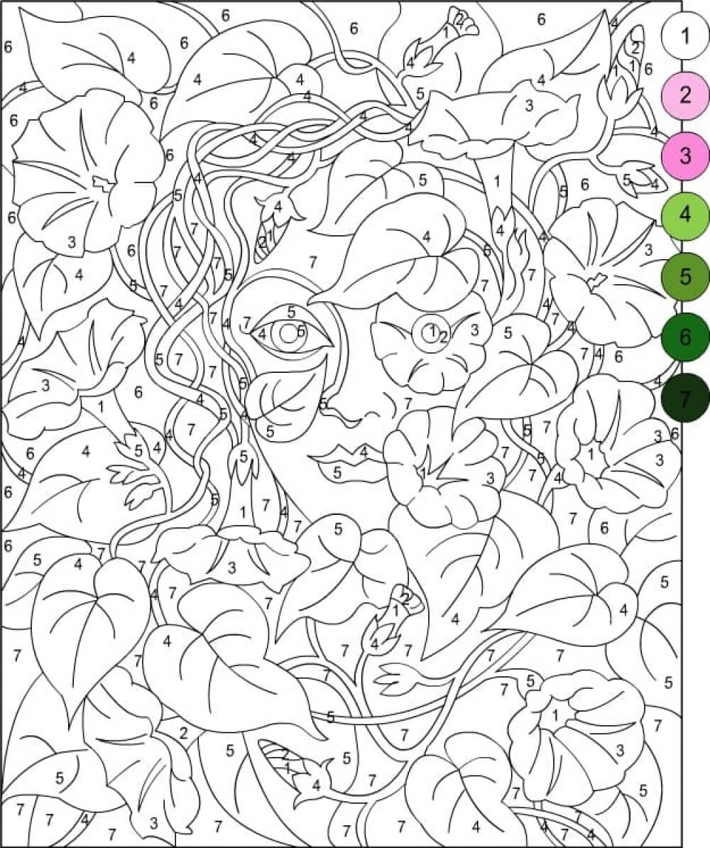 Mysterious girl color by number Color By Number
