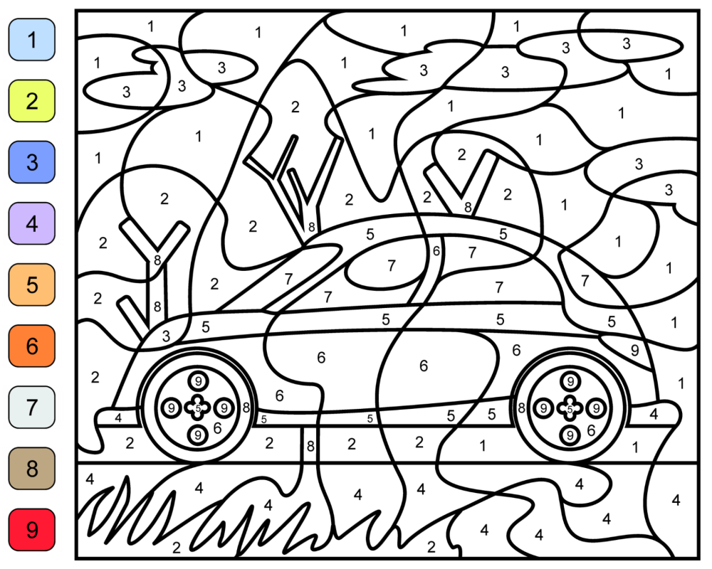 Normal car color by number