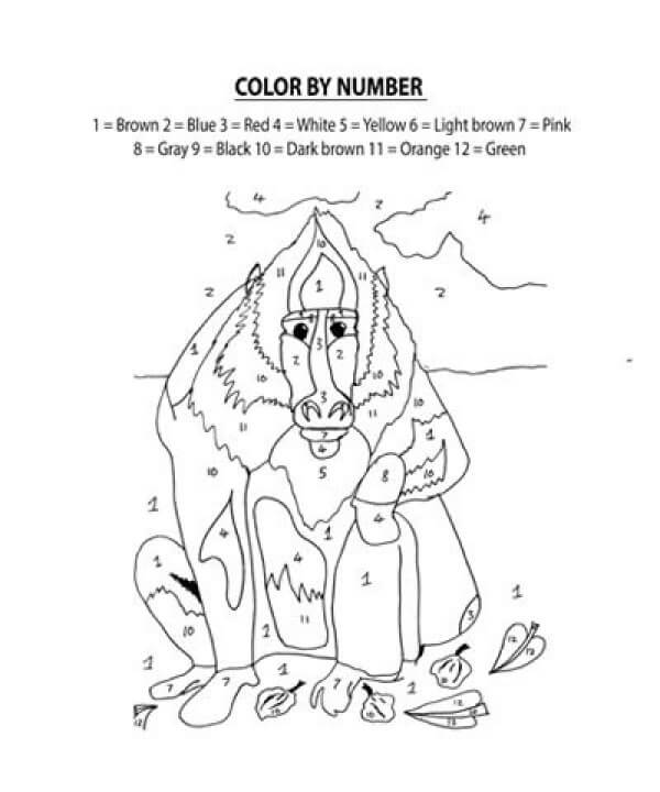 Old monkey color by number