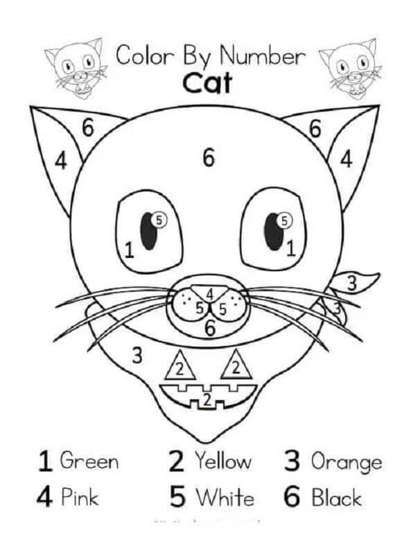 Pumpkin cat color by number